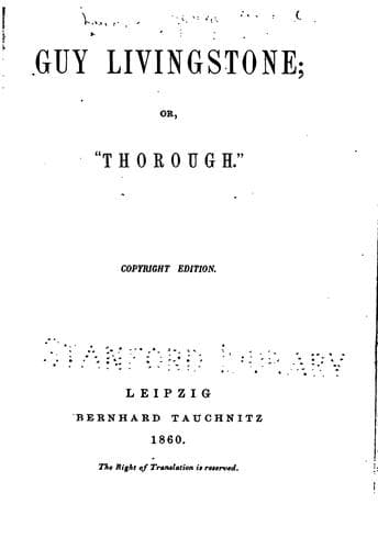 Guy Livingstone; or, 'Thorough'