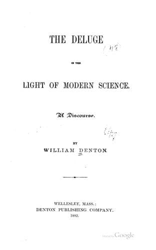 The Deluge in the Light of Modern Science: A Discourse