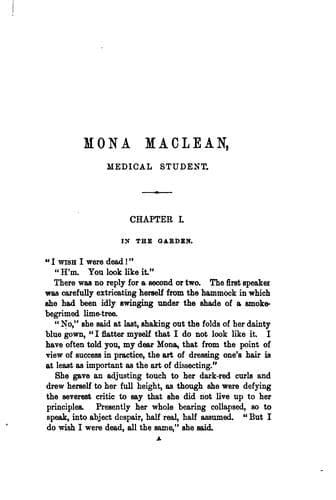 Mona Maclean, Medical Student: A Novel