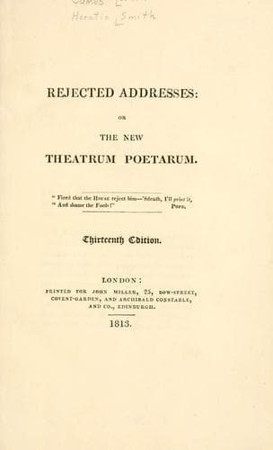Rejected Addresses; Or, The New Theatrum Poetarum