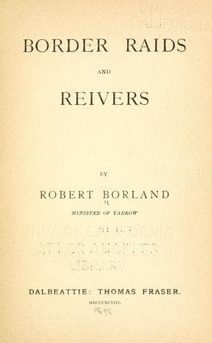 Border Raids and Reivers