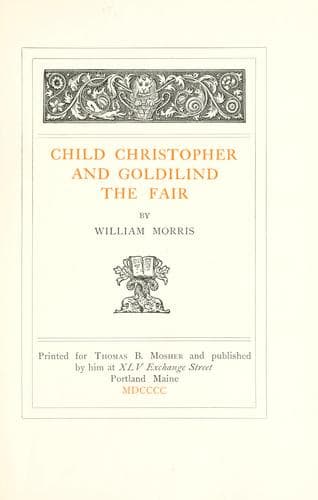 Child Christopher and Goldilind the Fair