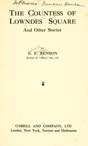 The Countess of Lowndes Square, and Other Stories
