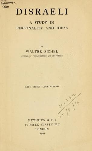 Disraeli: A Study in Personality and Ideas