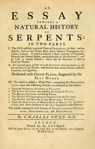 An essay towards a natural history of serpents