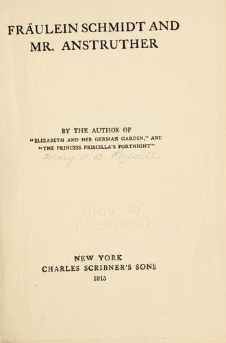 Fräulein Schmidt and Mr. Anstruther