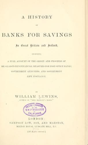 A History of Banks for Savings in Great Britain and Ireland