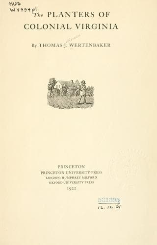 The Planters of Colonial Virginia