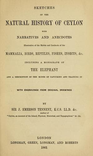 Sketches of the Natural History of Ceylon