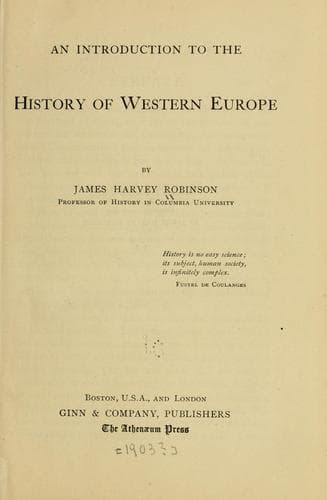 An Introduction to the History of Western Europe