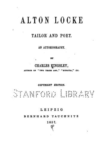 Alton Locke, Tailor and Poet: An Autobiography