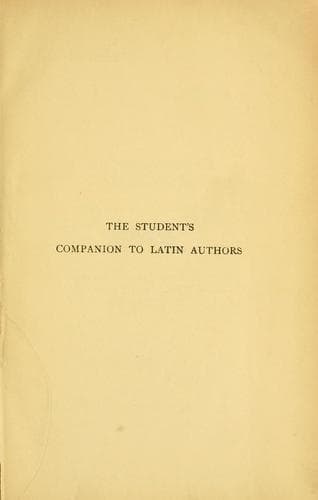 The Student's Companion to Latin Authors