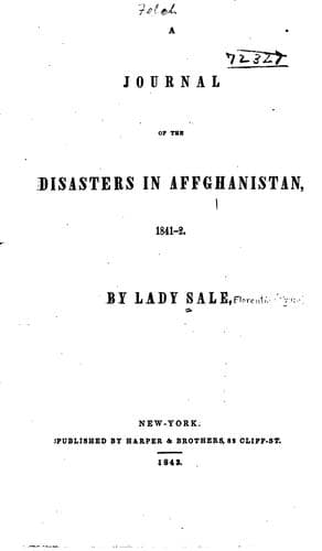 A Journal of the Disasters in Affghanistan, 1841-2