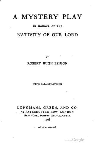 A Mystery Play in Honour of the Nativity of our Lord