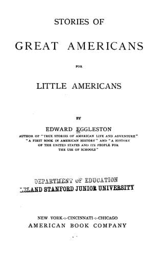 Stories of Great Americans for Little Americans