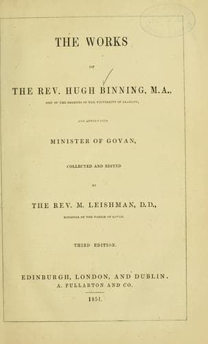 The Works of the Rev. Hugh Binning