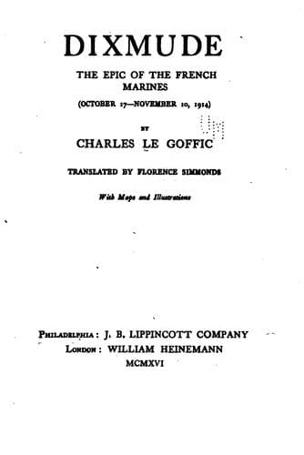 Dixmude: The epic of the French marines (October 17-November 10, 1914)