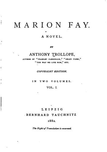 Marion Fay: A Novel