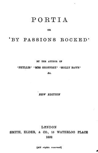 Portia; Or, By Passions Rocked