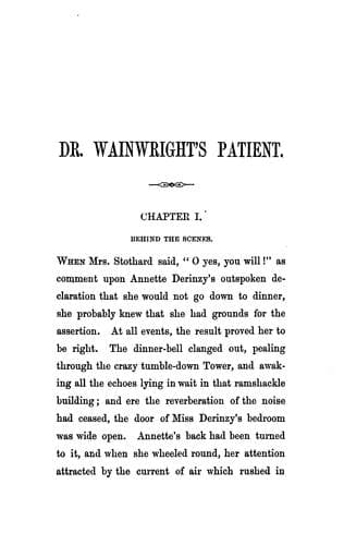 Dr. Wainwright's Patient: A Novel