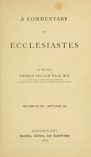 A commentary on Ecclesiastes