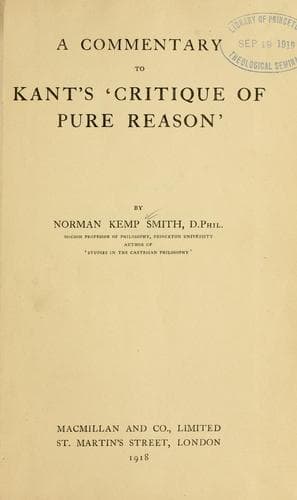 A Commentary to Kant's 'Critique of Pure Reason'