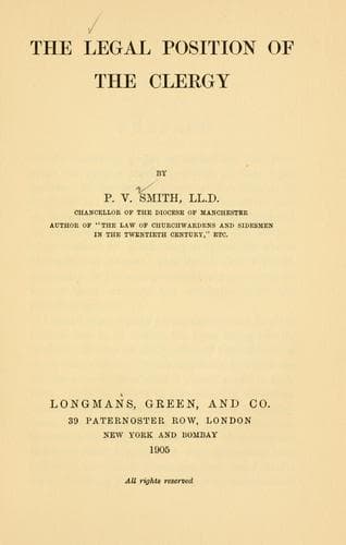 The Legal Position of the Clergy