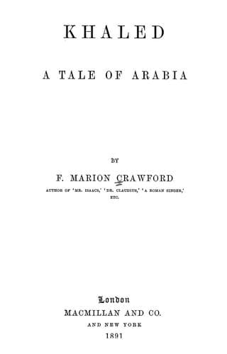 Khaled, A Tale of Arabia