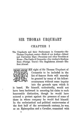Sir Thomas Urquhart of Cromartie, Knight