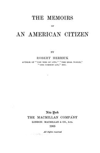 The Memoirs of an American Citizen