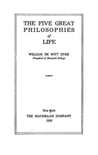 The Five Great Philosophies of Life
