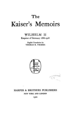 The Kaiser's Memoirs