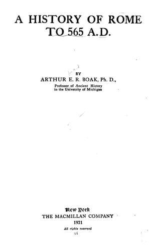 A History of Rome to 565 A. D.