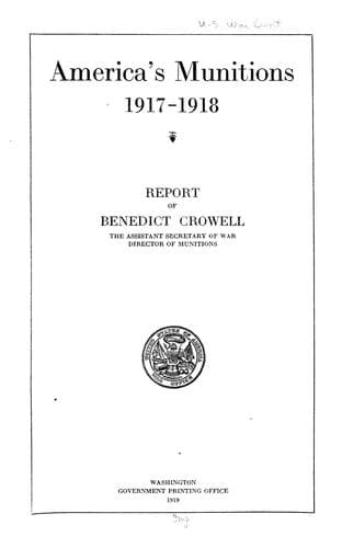 America's Munitions 1917-1918