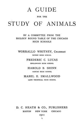 A Guide for the Study of Animals