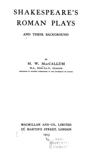 Shakespeare's Roman plays and their background