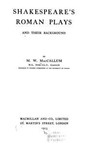 Shakespeare's Roman plays and their background