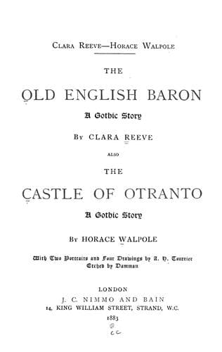 The Old English Baron: a Gothic Story