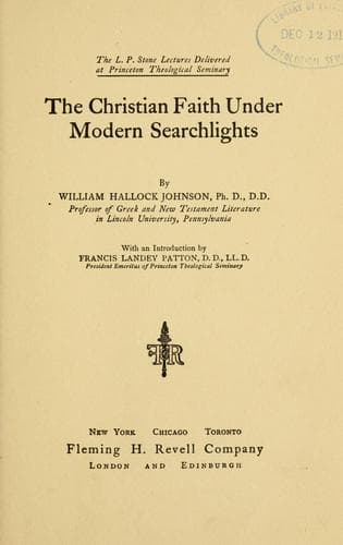 The Christian Faith Under Modern Searchlights