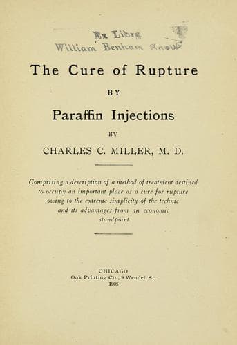The Cure of Rupture by Paraffin Injections
