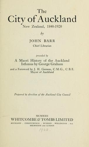 The City of Auckland, New Zealand, 1840-1920