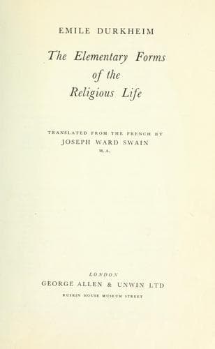 The Elementary Forms of the Religious Life