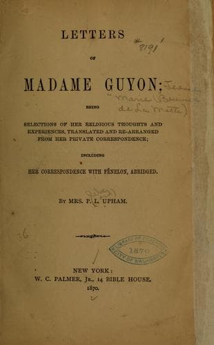 Letters of Madam Guyon