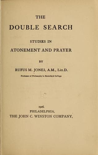 The Double Search: Studies in Atonement and Prayer