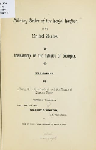 Army of the Cumberland and the Battle of Stone's River