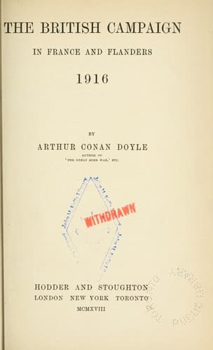 The British Campaign in France and Flanders, 1916