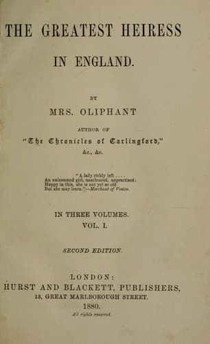 The Greatest Heiress in England