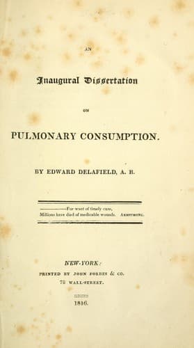 An inaugural dissertation on pulmonary consumption