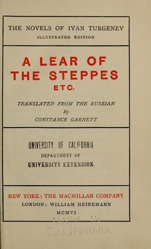 A Lear of the Steppes, etc.