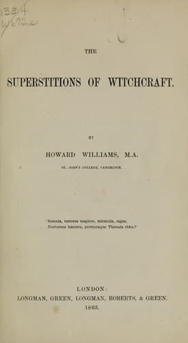 The Superstitions of Witchcraft
